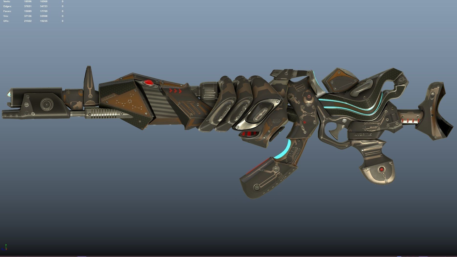 sci fi Weapon - Cyberpunk Low-poly 3D model_8