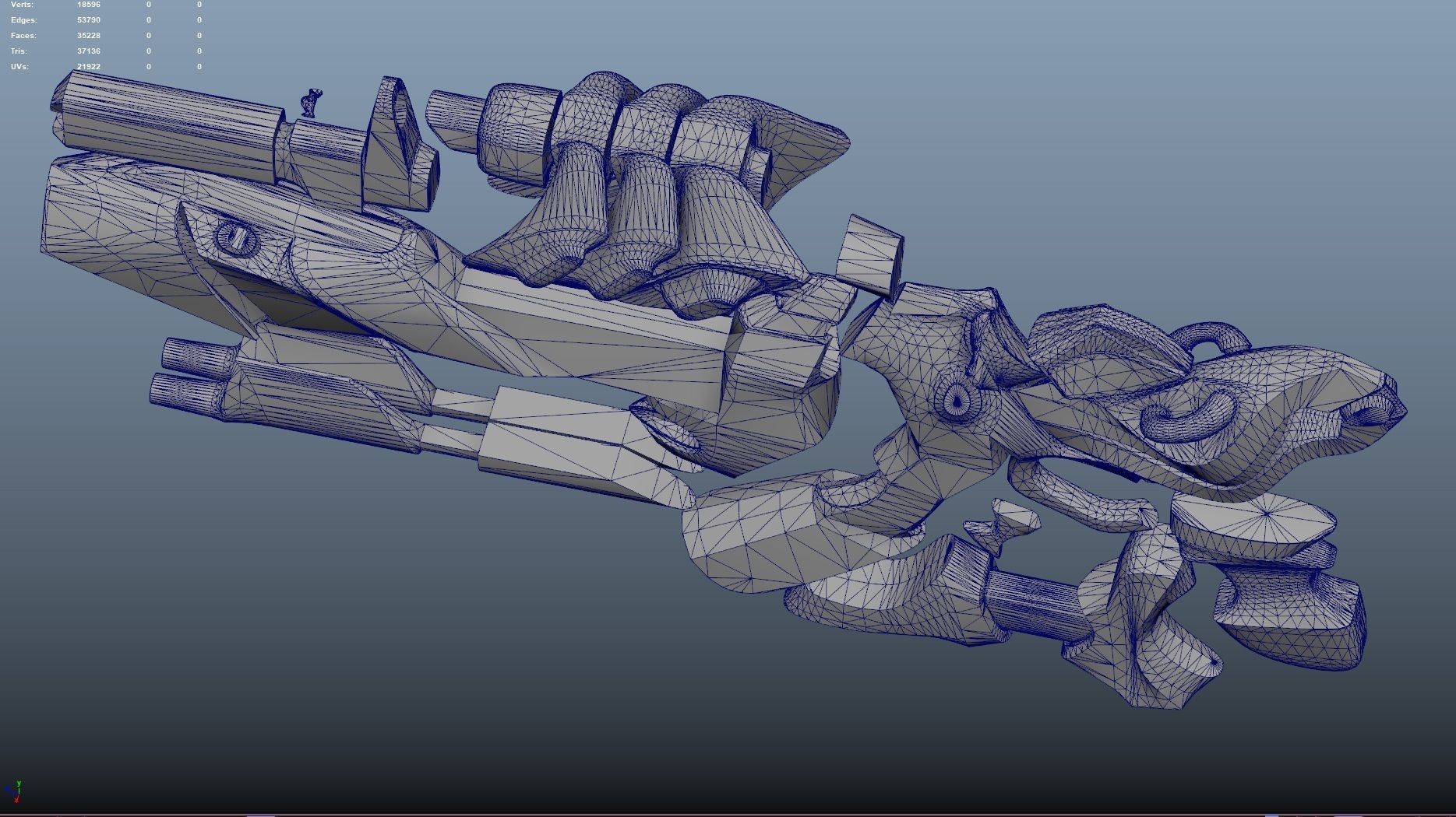 sci fi Weapon - Cyberpunk Low-poly 3D model_15