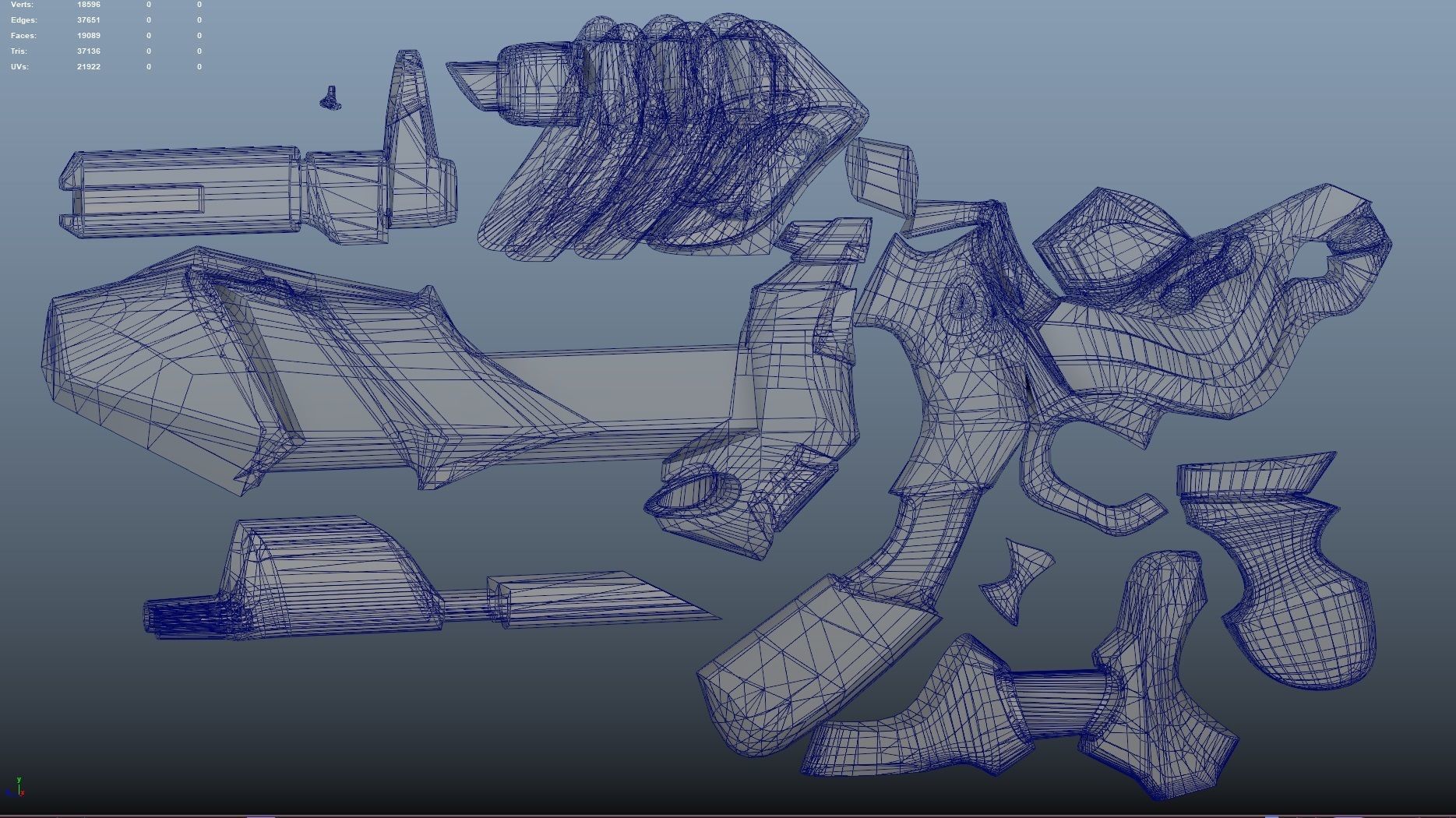 sci fi Weapon - Cyberpunk Low-poly 3D model_13