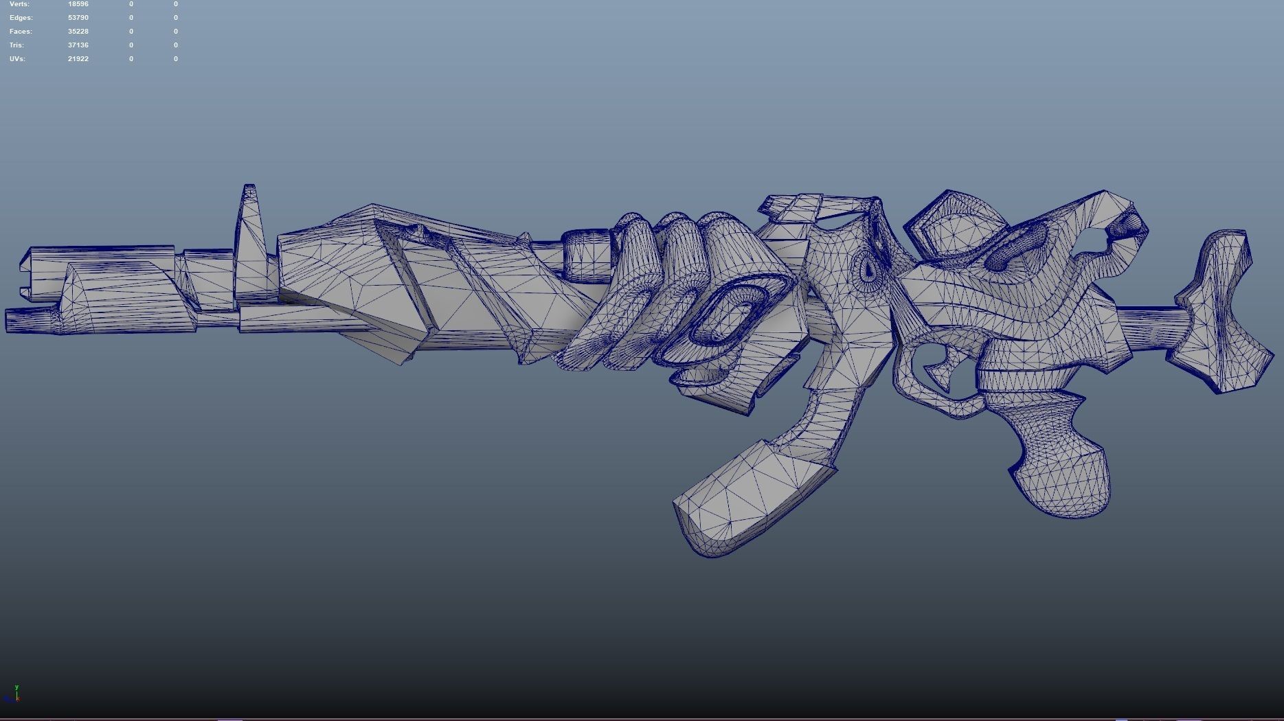 sci fi Weapon - Cyberpunk Low-poly 3D model_10