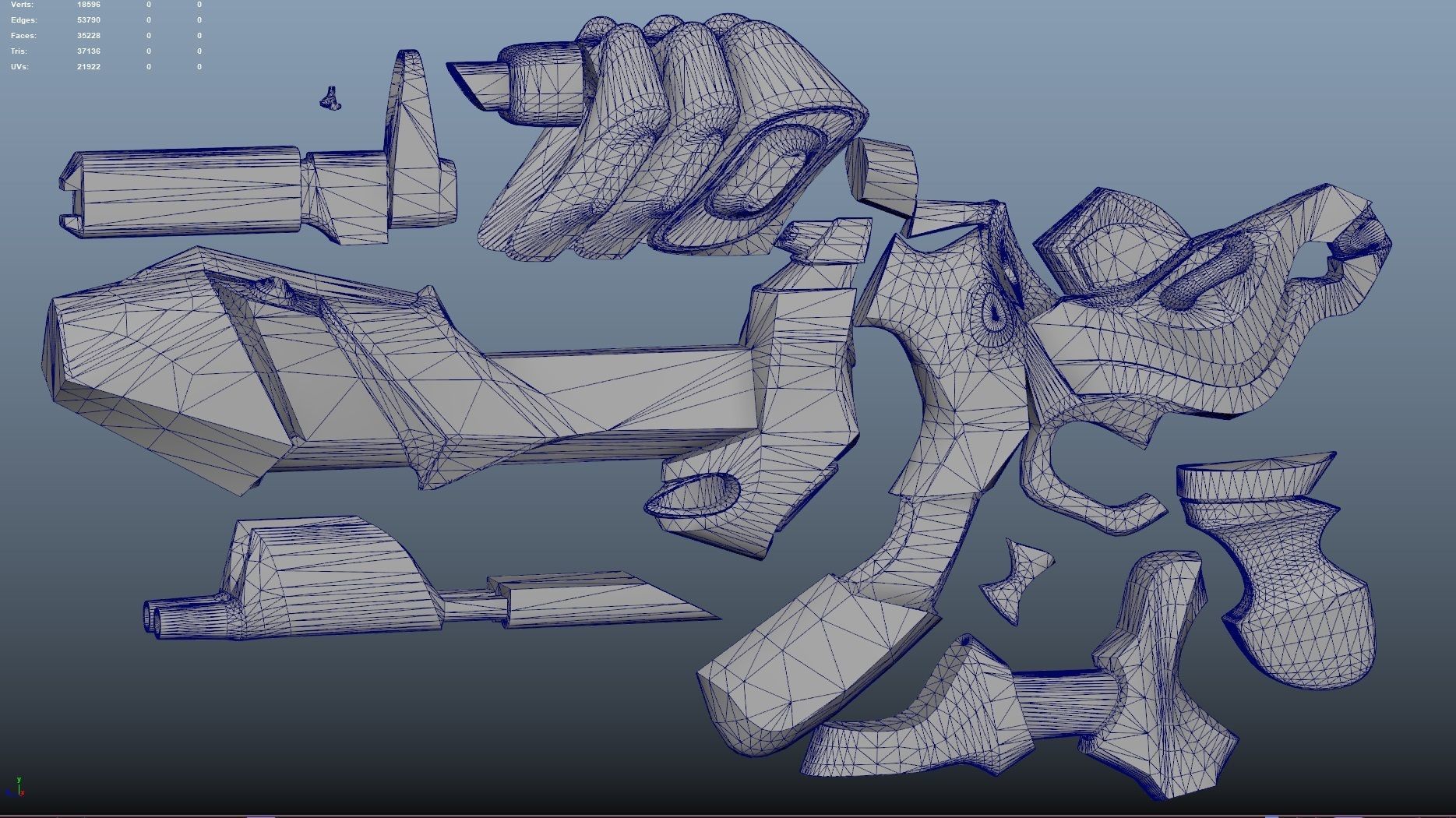 sci fi Weapon - Cyberpunk Low-poly 3D model_14