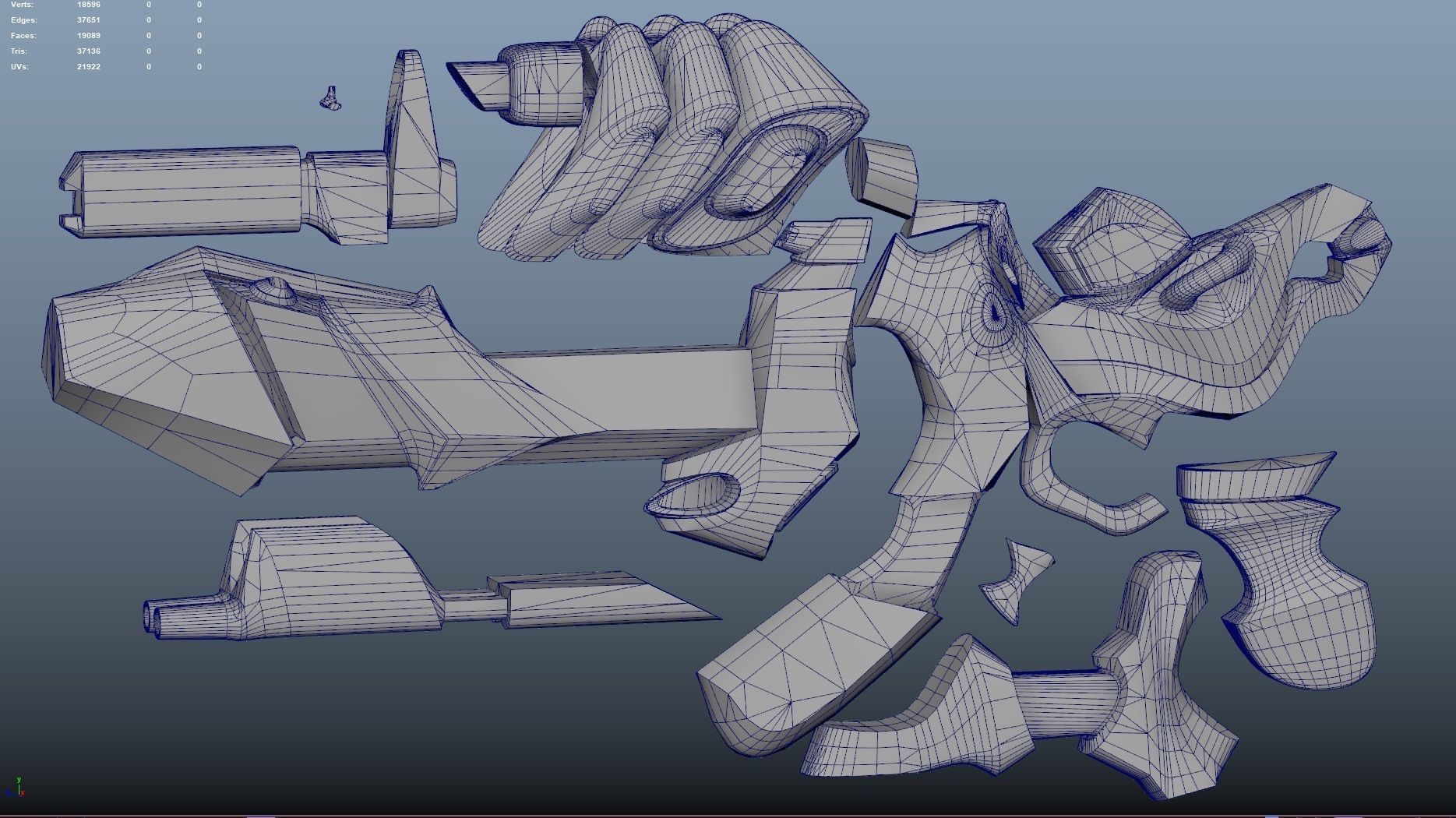 sci fi Weapon - Cyberpunk Low-poly 3D model_12