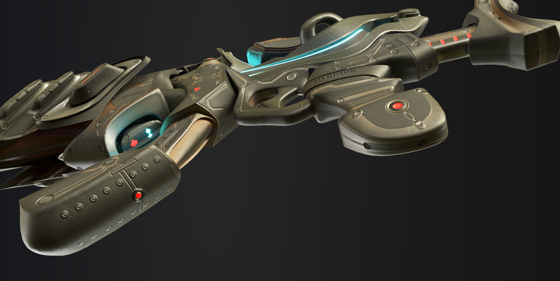 sci fi Weapon - Cyberpunk Low-poly 3D model_7