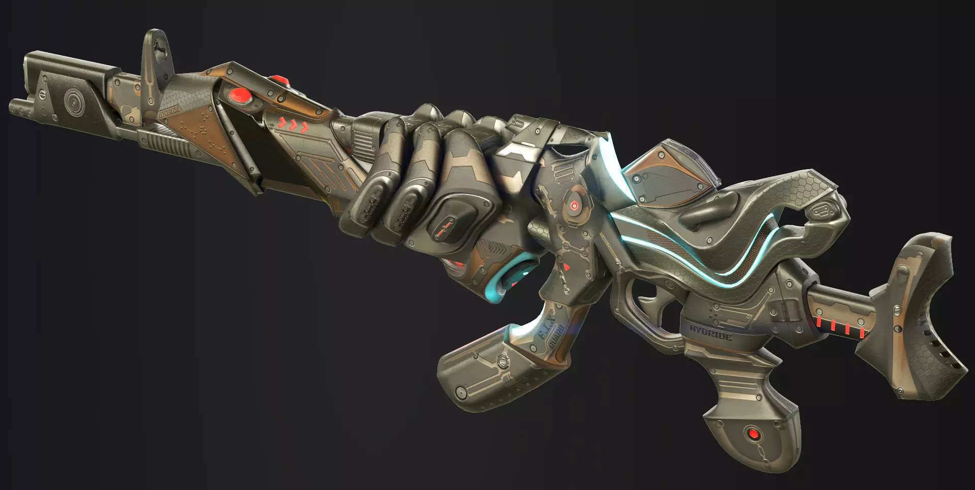 sci fi Weapon - Cyberpunk Low-poly 3D model_0