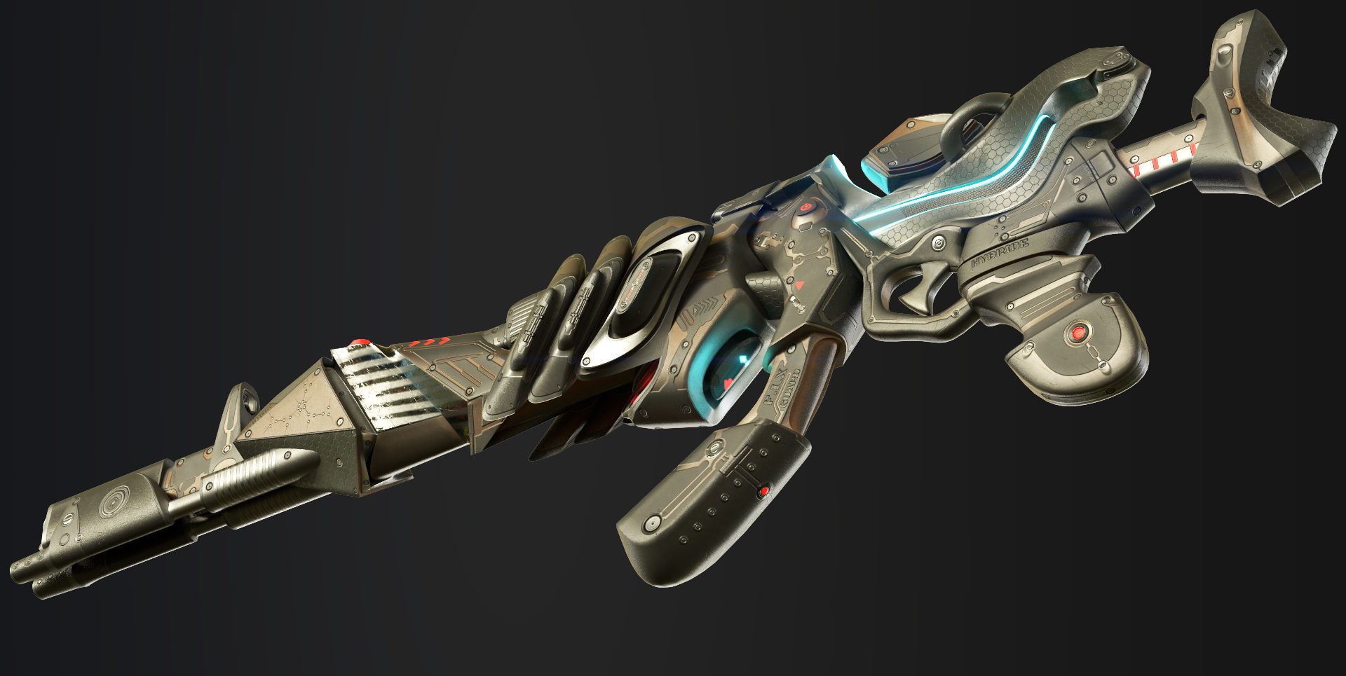 sci fi Weapon - Cyberpunk Low-poly 3D model_3