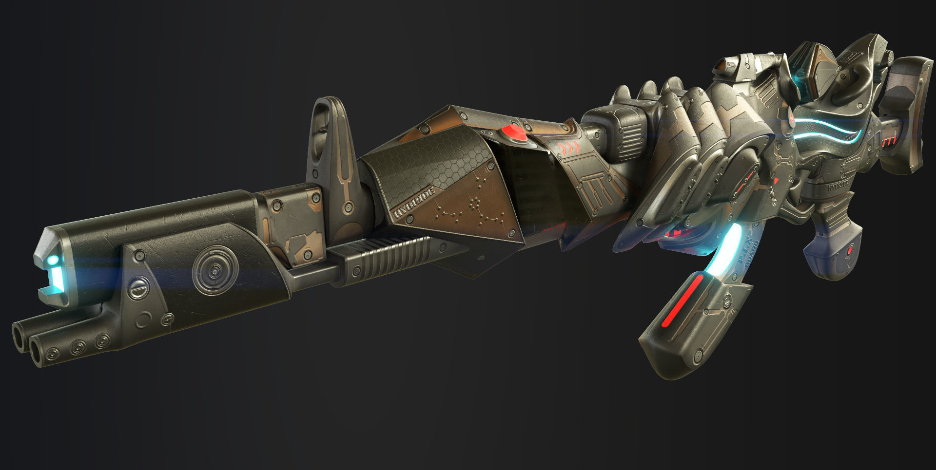 sci fi Weapon - Cyberpunk Low-poly 3D model_4