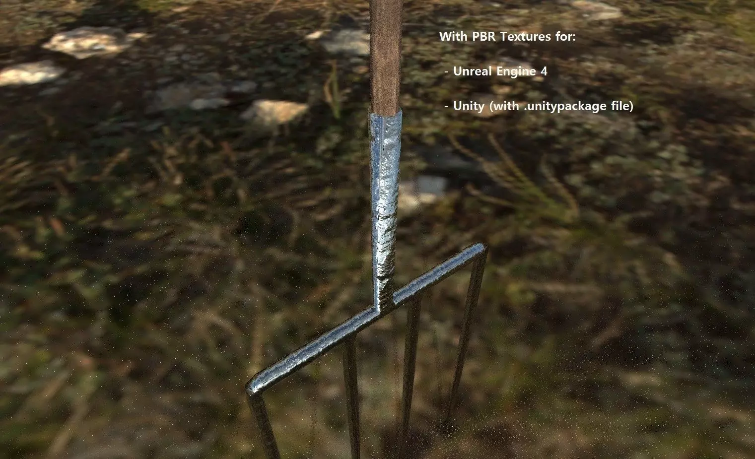 pitchfork LowestPoly gameready Unity PBR Low-poly 3D model_0