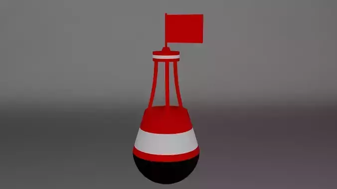 Low-poly Buoy with flag Low-poly 3D model