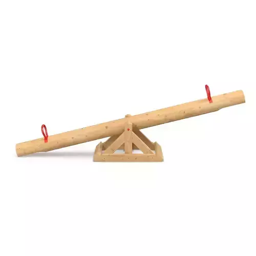 Teeterboard wooden cannon 3D model