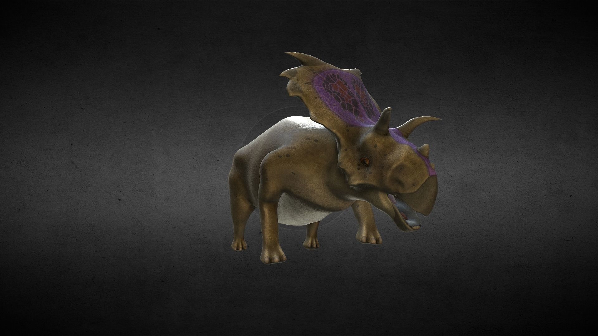 Medusaceratops Jurassic Dinosaur Low-poly 3D model_4