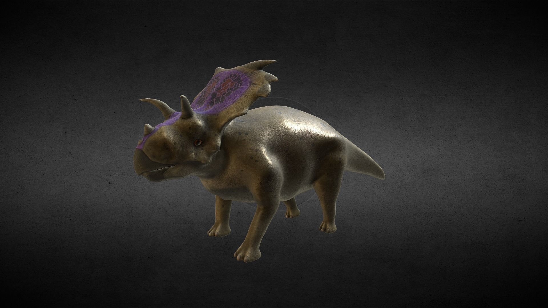 Medusaceratops Jurassic Dinosaur Low-poly 3D model_2