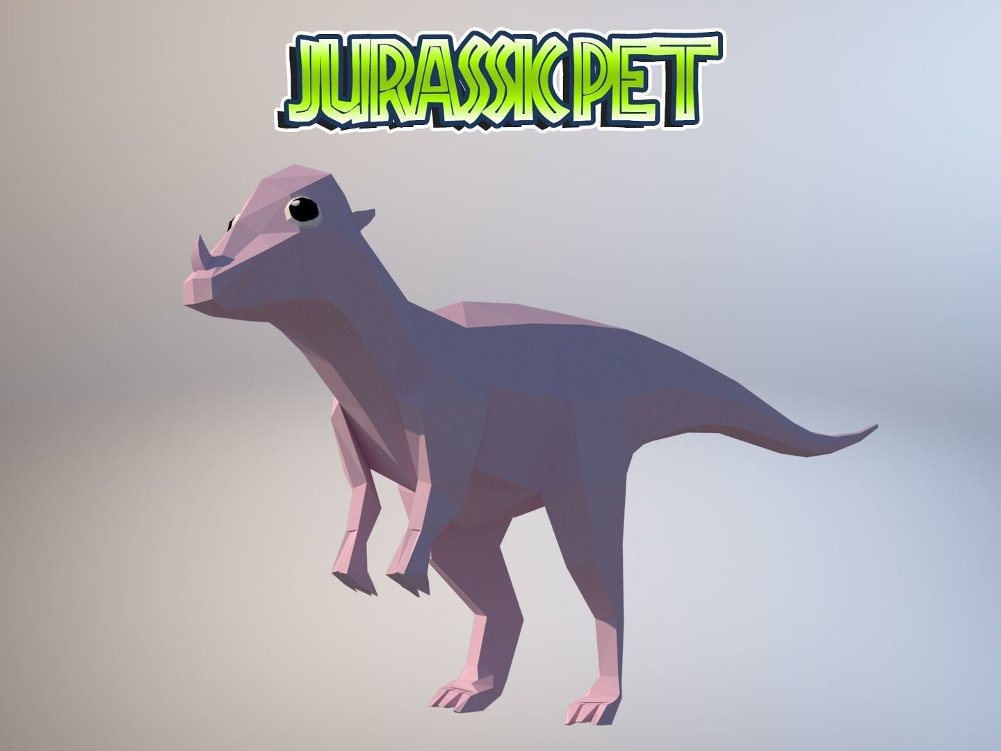 Pachycephalosaurus jurassic pet Low-poly 3D model_4