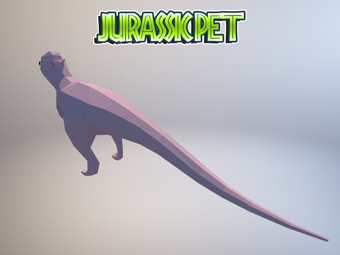 Pachycephalosaurus jurassic pet Low-poly 3D model_1