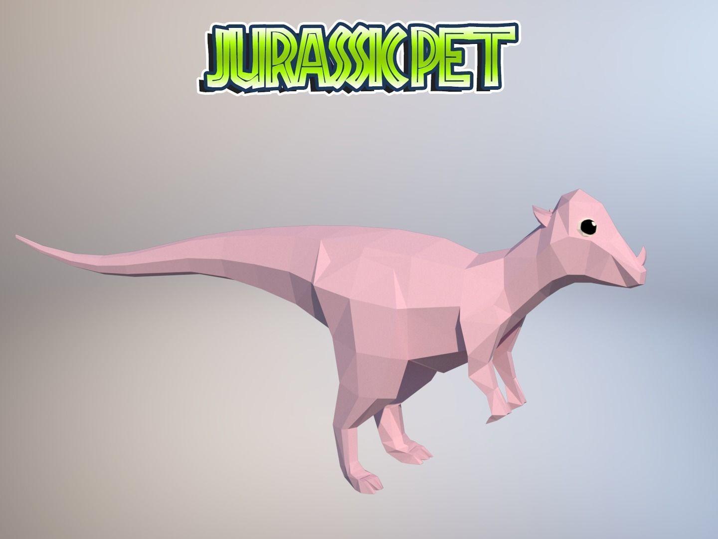 Pachycephalosaurus jurassic pet Low-poly 3D model_3