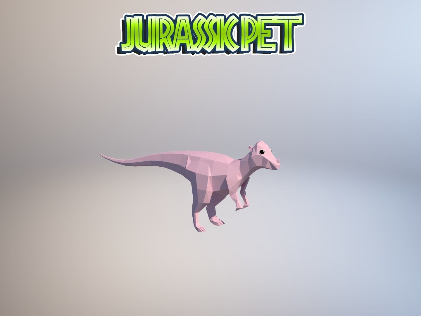 Pachycephalosaurus jurassic pet Low-poly 3D model_23