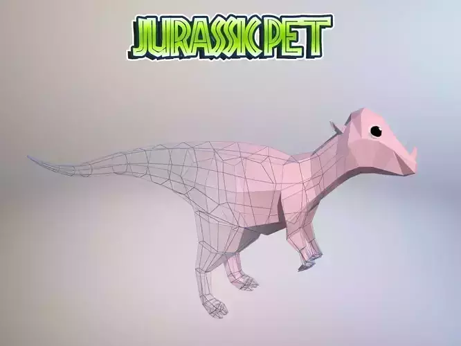 Pachycephalosaurus jurassic pet Low-poly 3D model