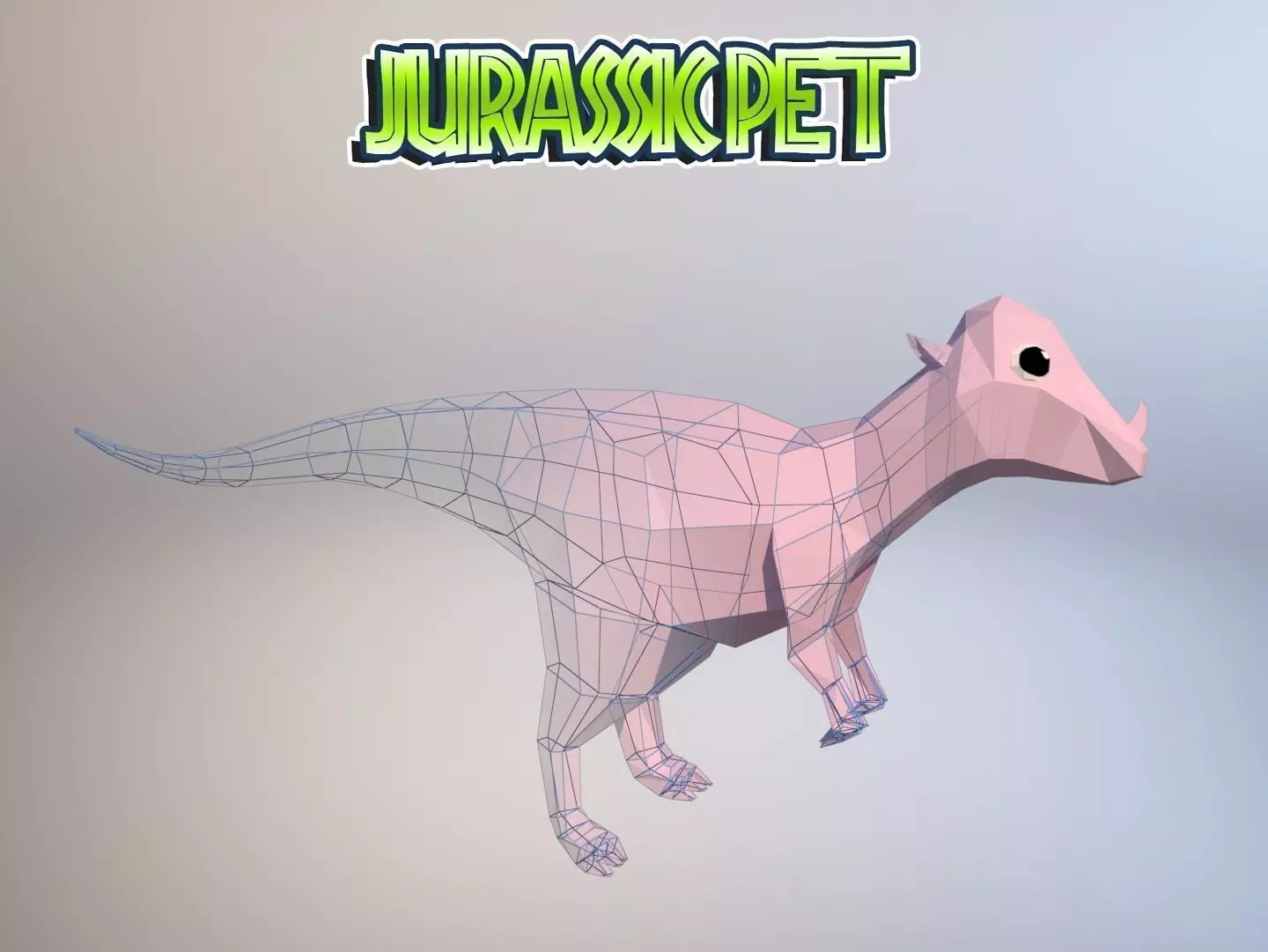 Pachycephalosaurus jurassic pet Low-poly 3D model_0