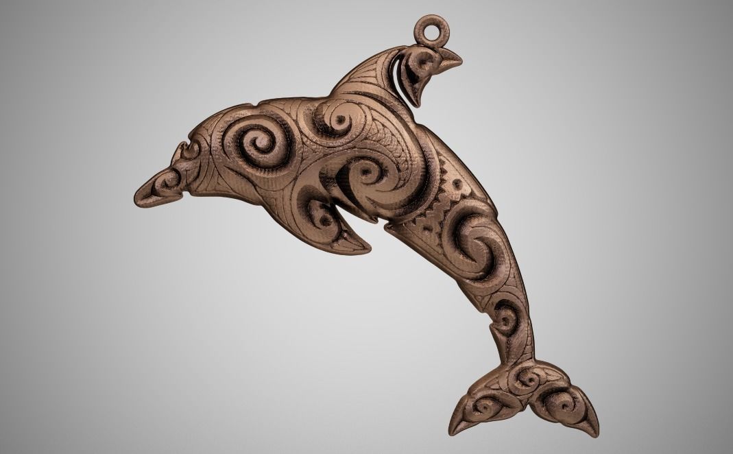 Dolphin Necklace 3D print model_6