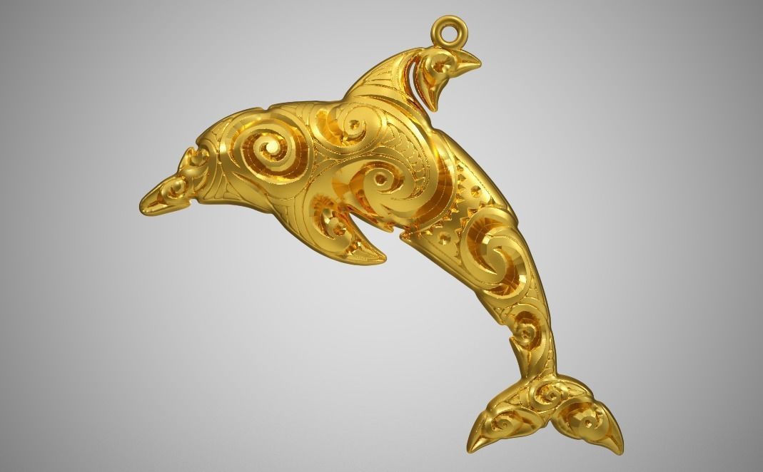 Dolphin Necklace 3D print model_12