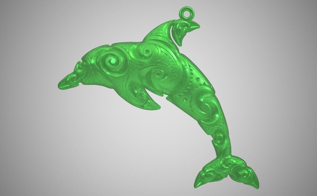 Dolphin Necklace 3D print model_7