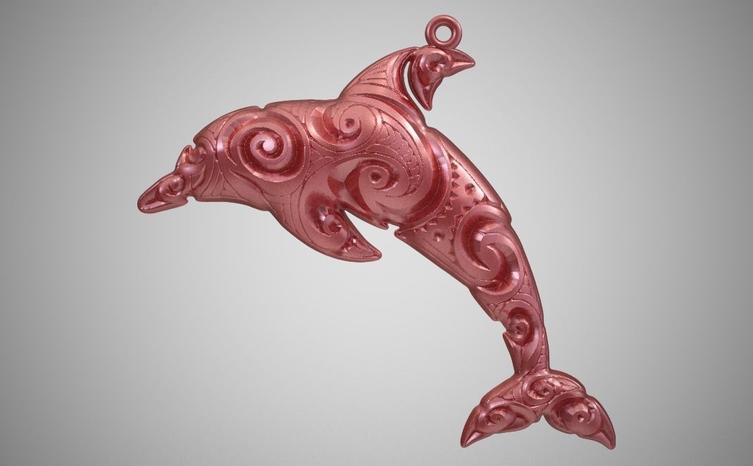 Dolphin Necklace 3D print model_8
