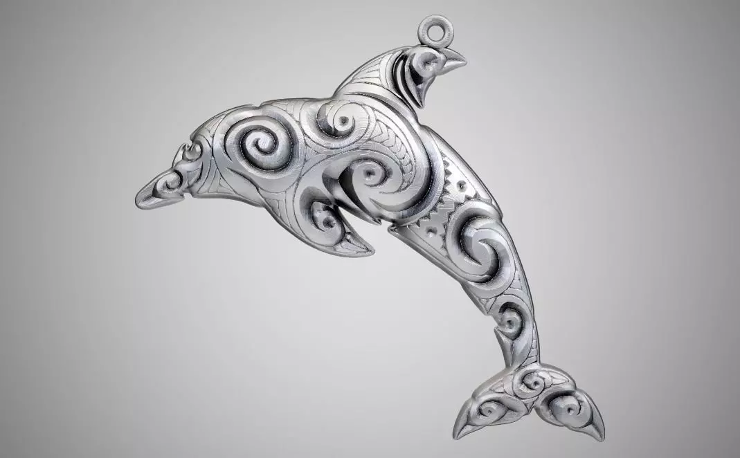 Dolphin Necklace 3D print model_0