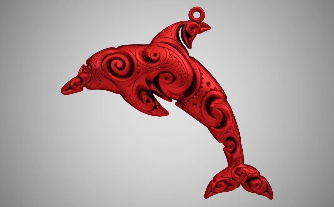 Dolphin Necklace 3D print model_11