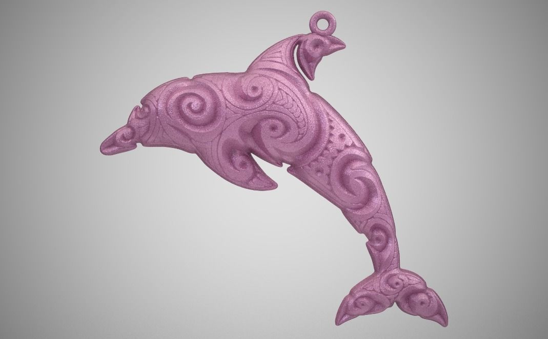 Dolphin Necklace 3D print model_2