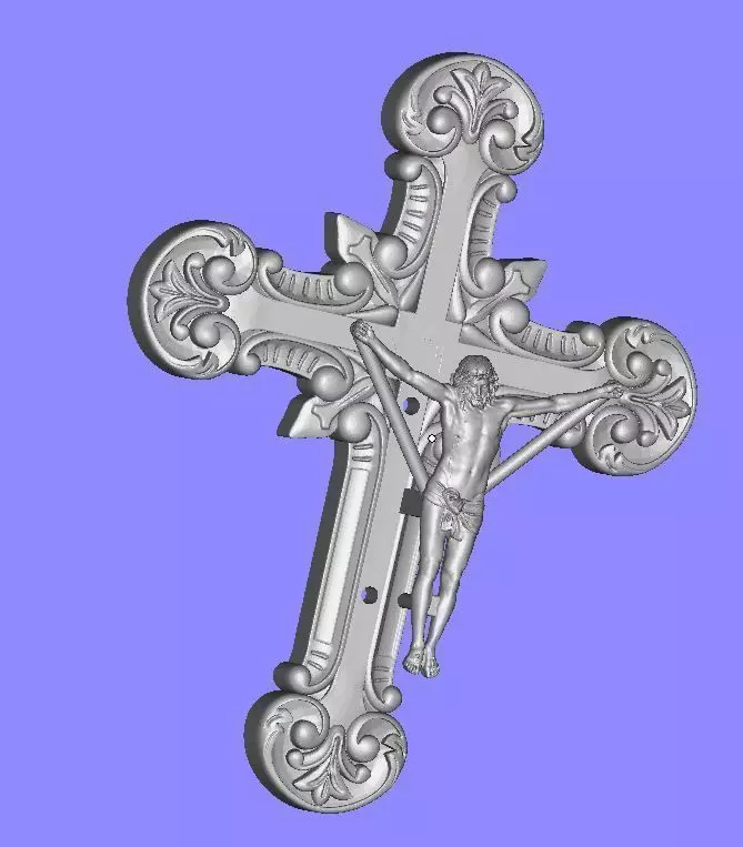 cross with jesus Free 3D model_0