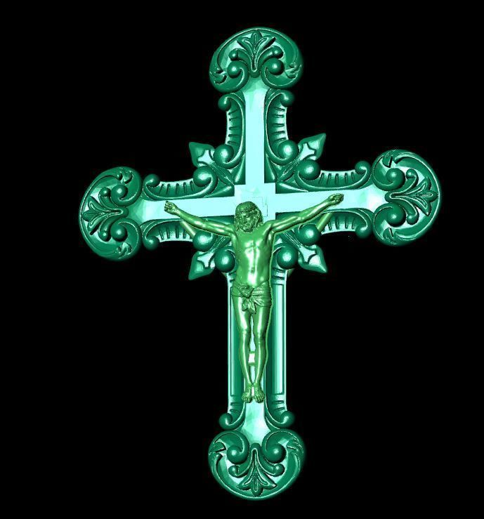 cross with jesus Free 3D model_2