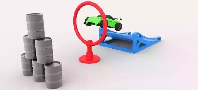 Stunt Car Set 3D model