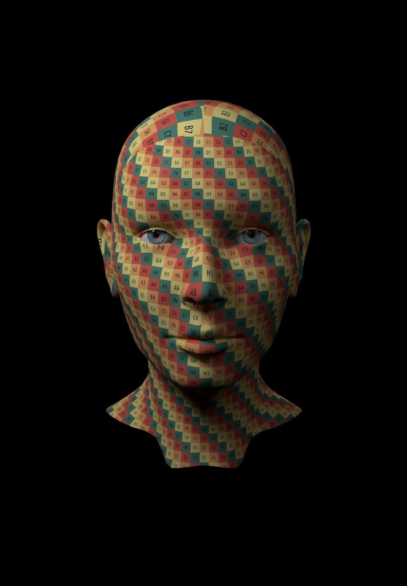 HQ Female Head Basemesh 3D model_7