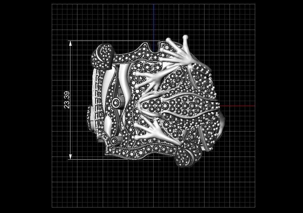 Gevorgian Tree frog jewel ring 3D print model_14