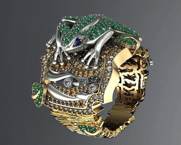 Gevorgian Tree frog jewel ring 3D print model