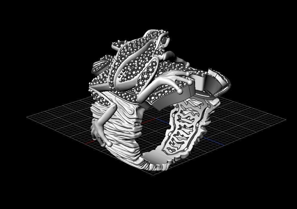 Gevorgian Tree frog jewel ring 3D print model_10