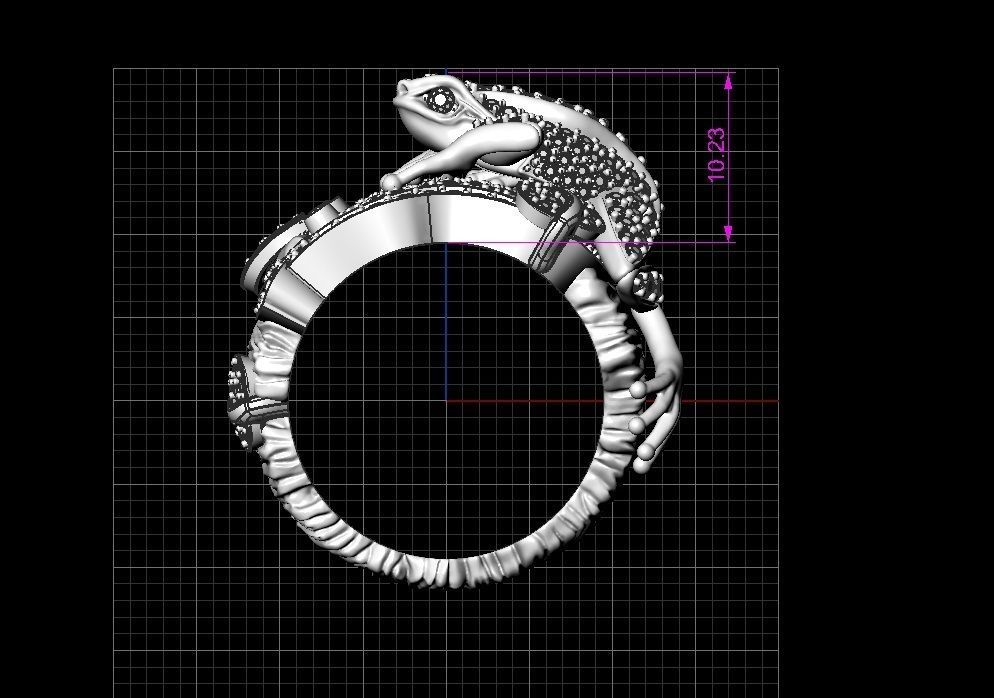 Gevorgian Tree frog jewel ring 3D print model_11