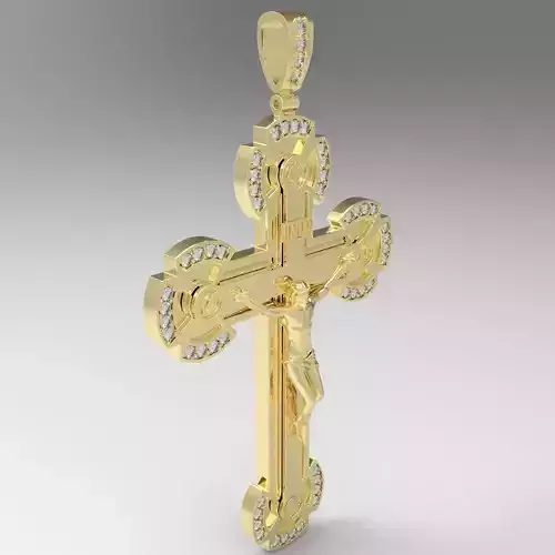 cross gold pendant with diamonds