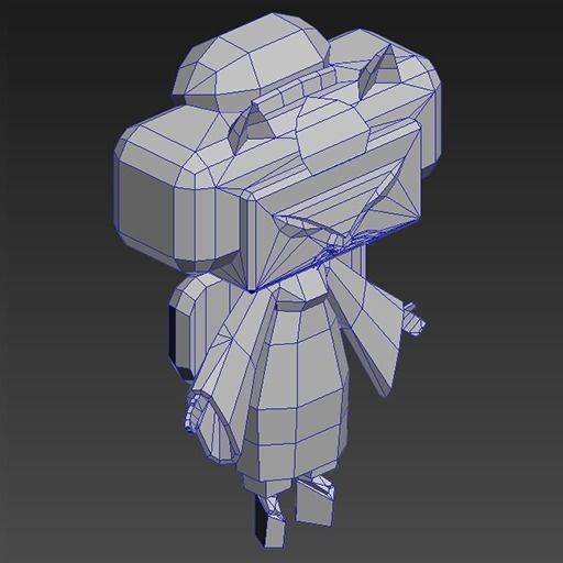 Cat Geisha Low-poly 3D model_3