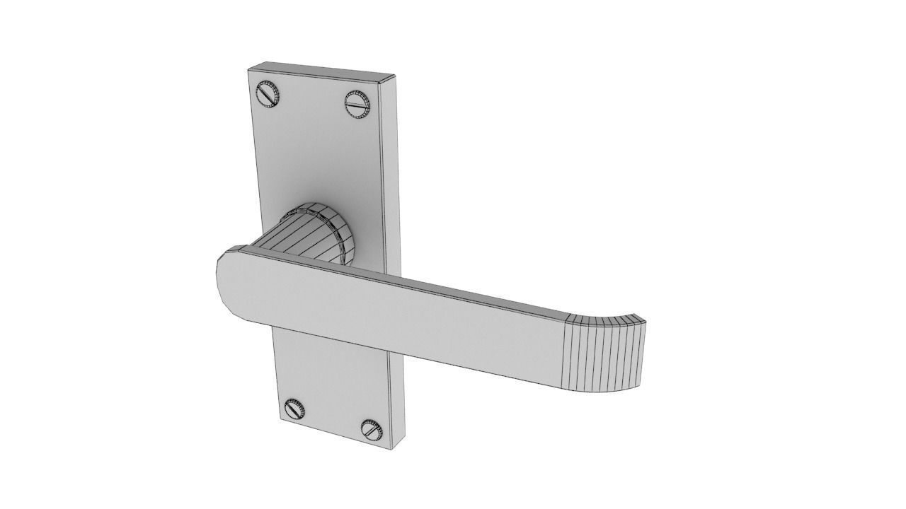 Door Handle Low-poly 3D model_4