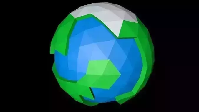 Low-Poly Earth polygonal sphere in minecraft