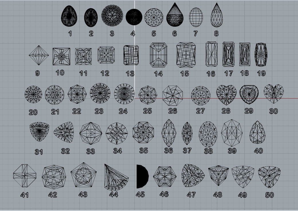 50 Gemstones Collection for jewelry 3D model_1