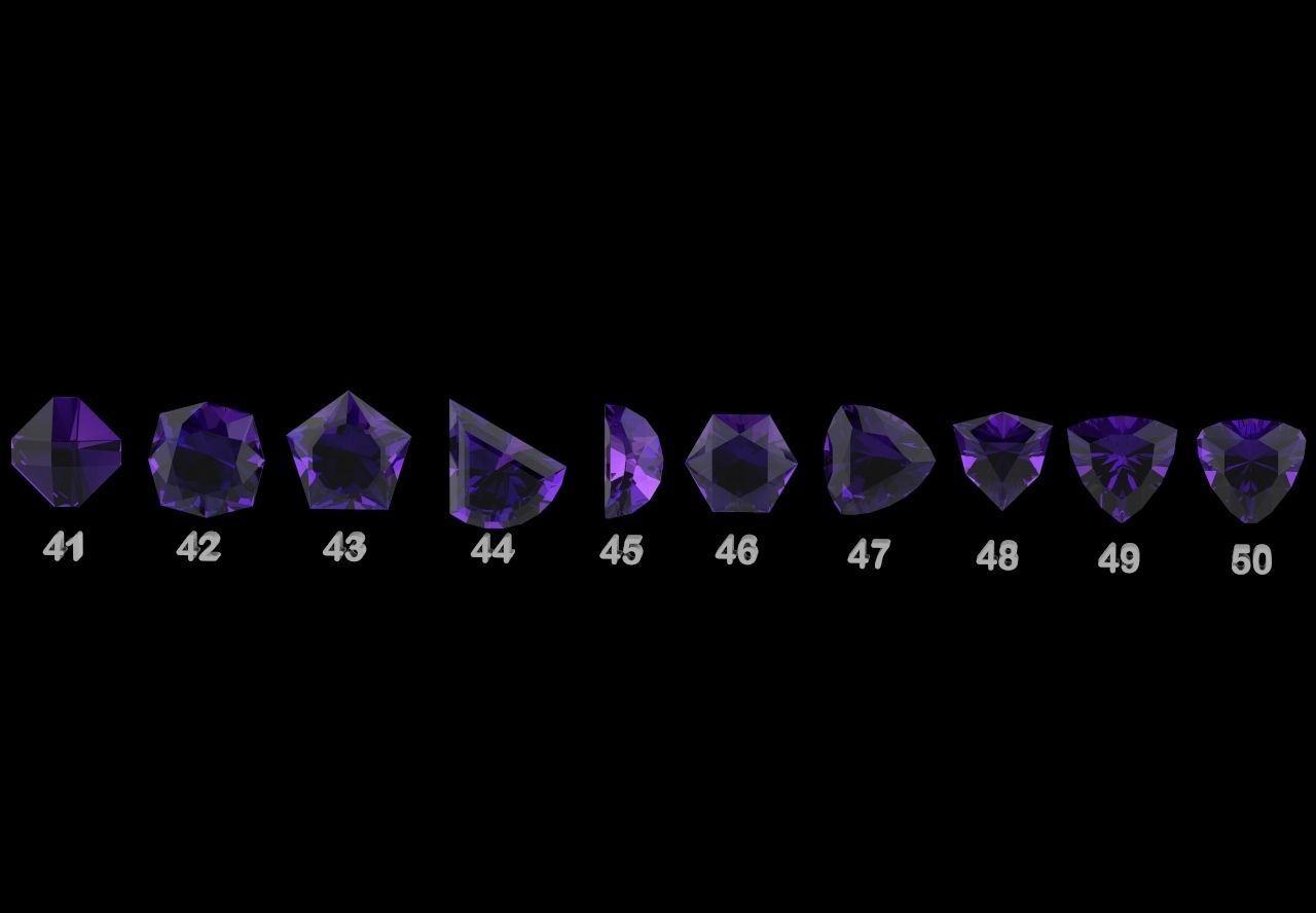 50 Gemstones Collection for jewelry 3D model_9