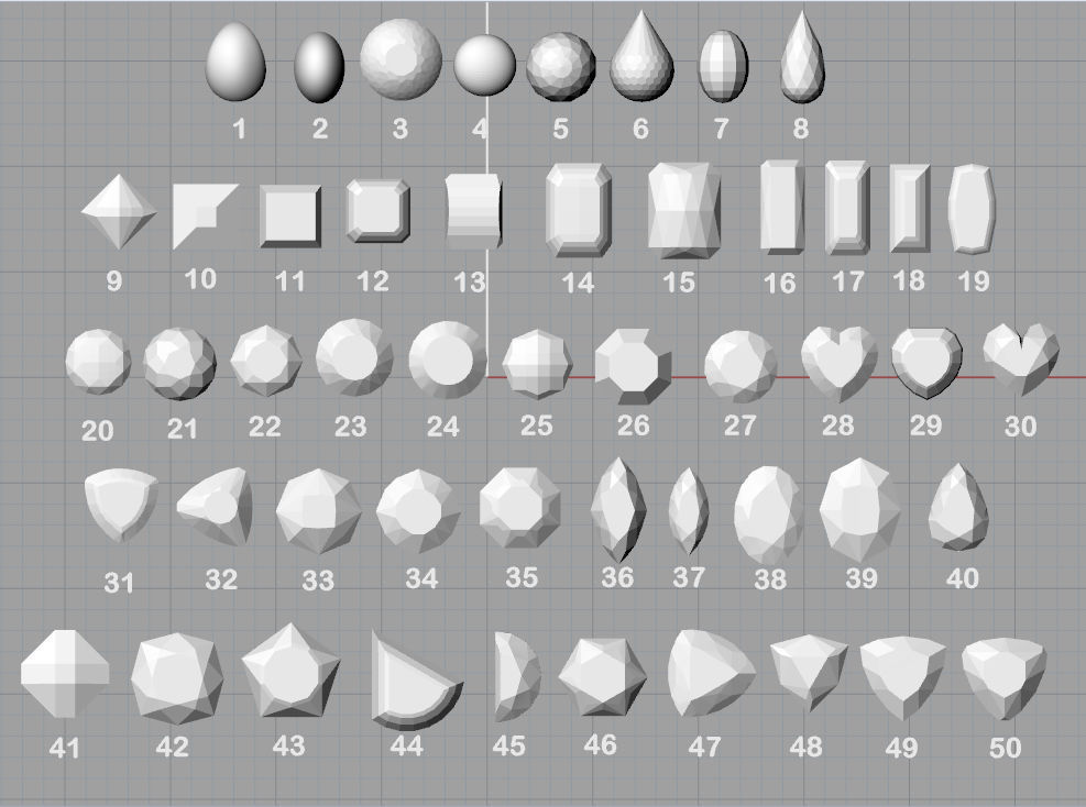 50 Gemstones Collection for jewelry 3D model_2