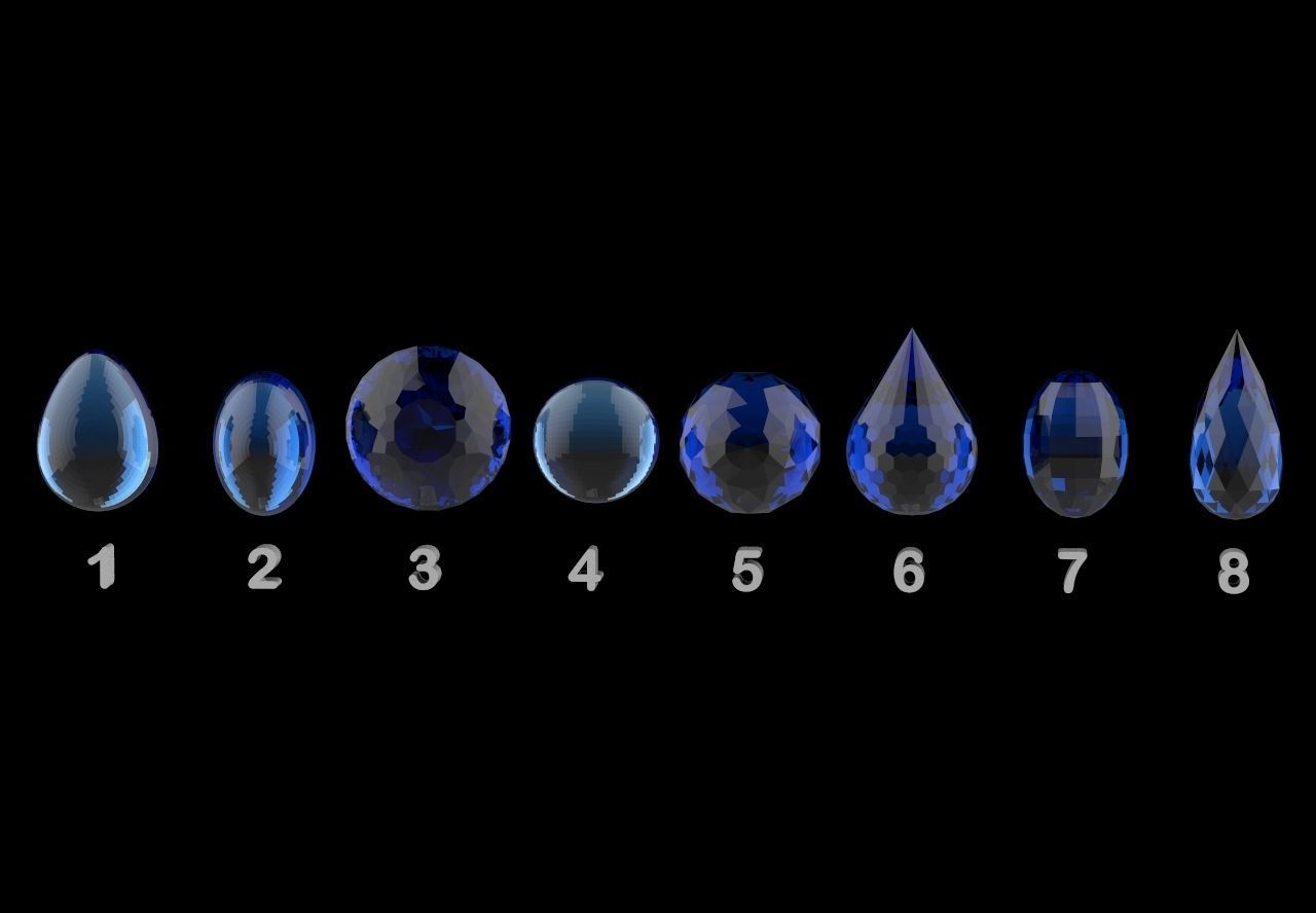 50 Gemstones Collection for jewelry 3D model_5