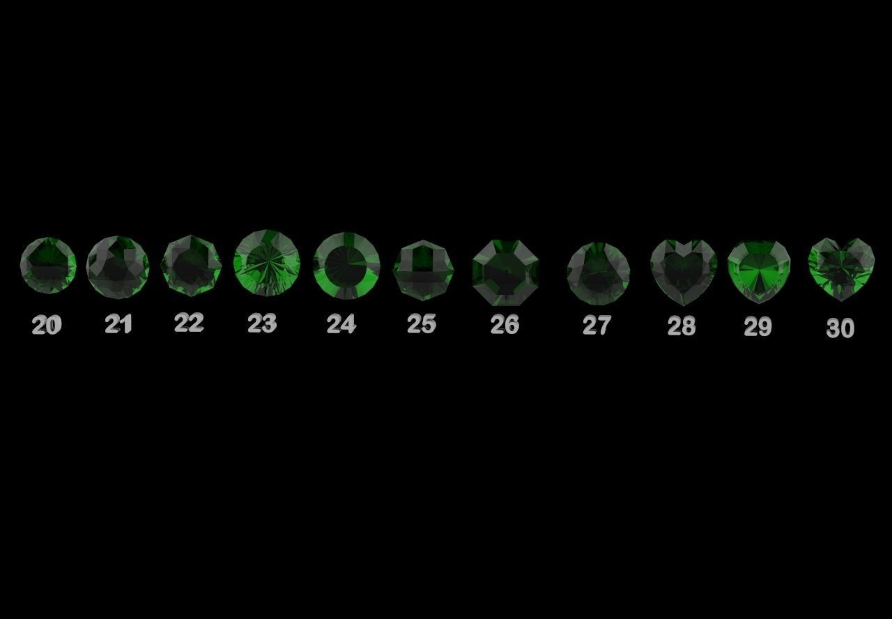 50 Gemstones Collection for jewelry 3D model_8