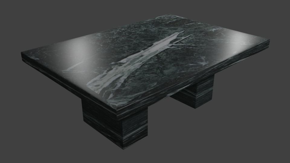 Marble kitchen table 3D model Low-poly 3D model_1