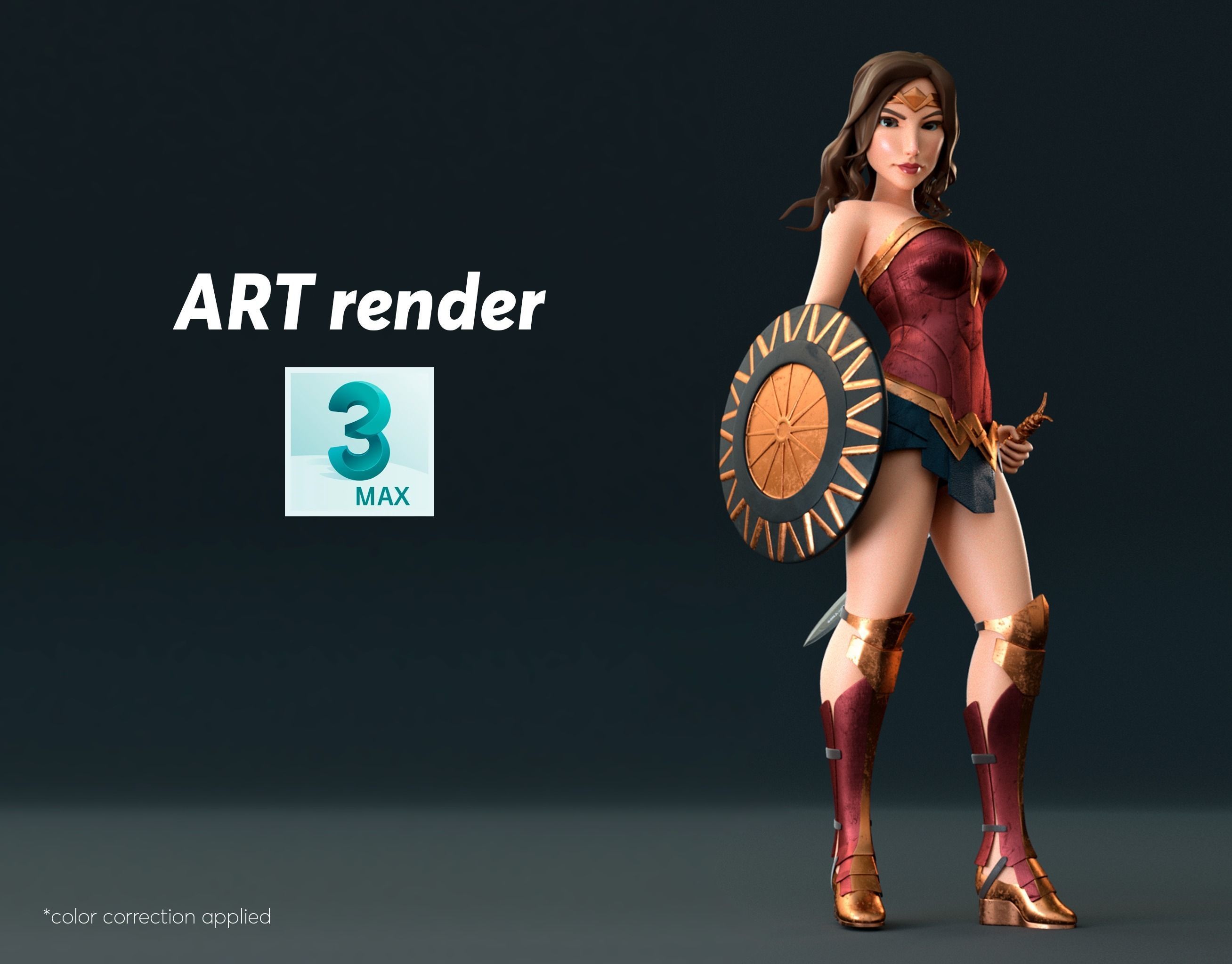 Wonder Woman cartoon model 3D model_3
