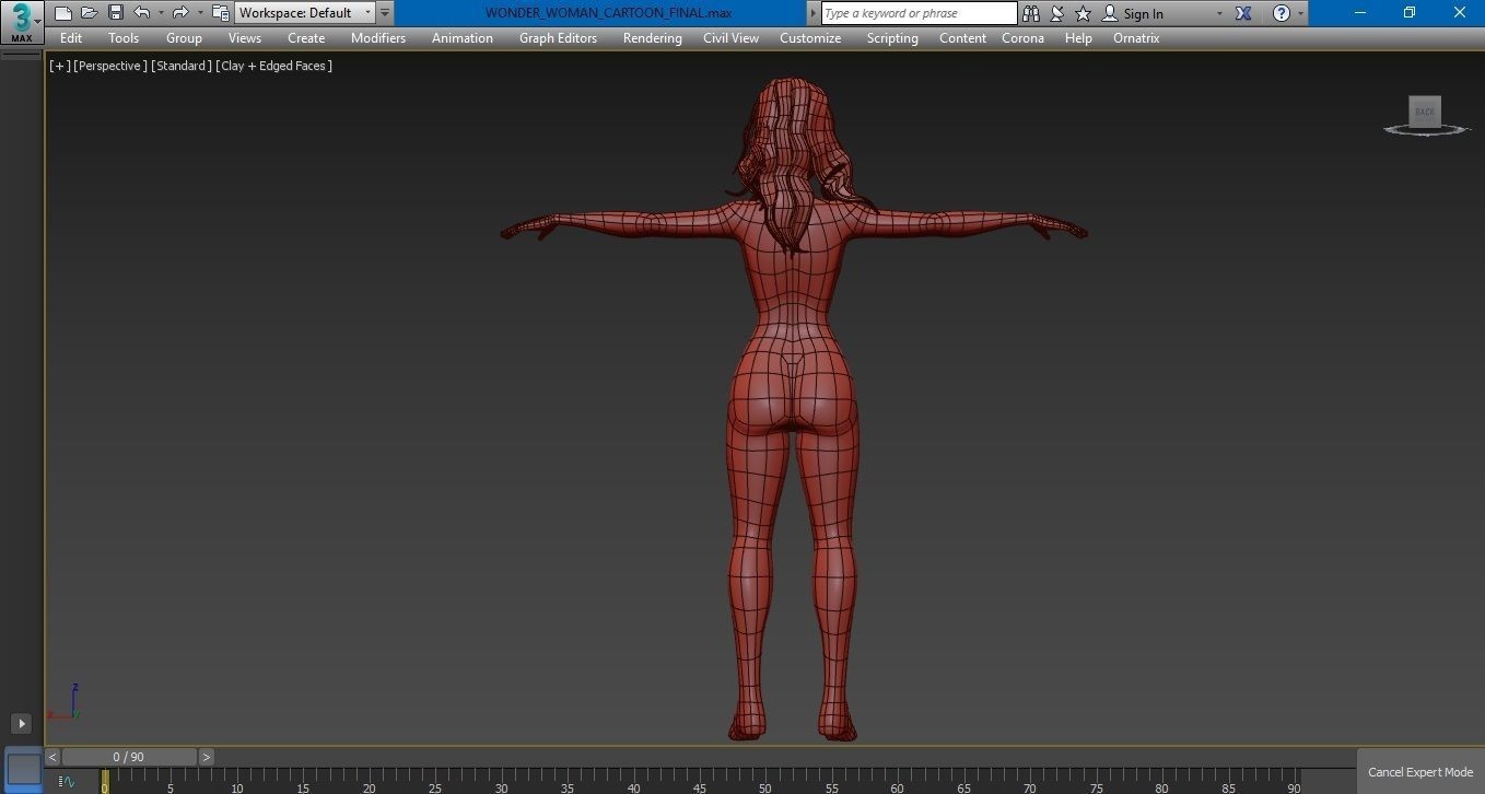 Wonder Woman cartoon model 3D model_20