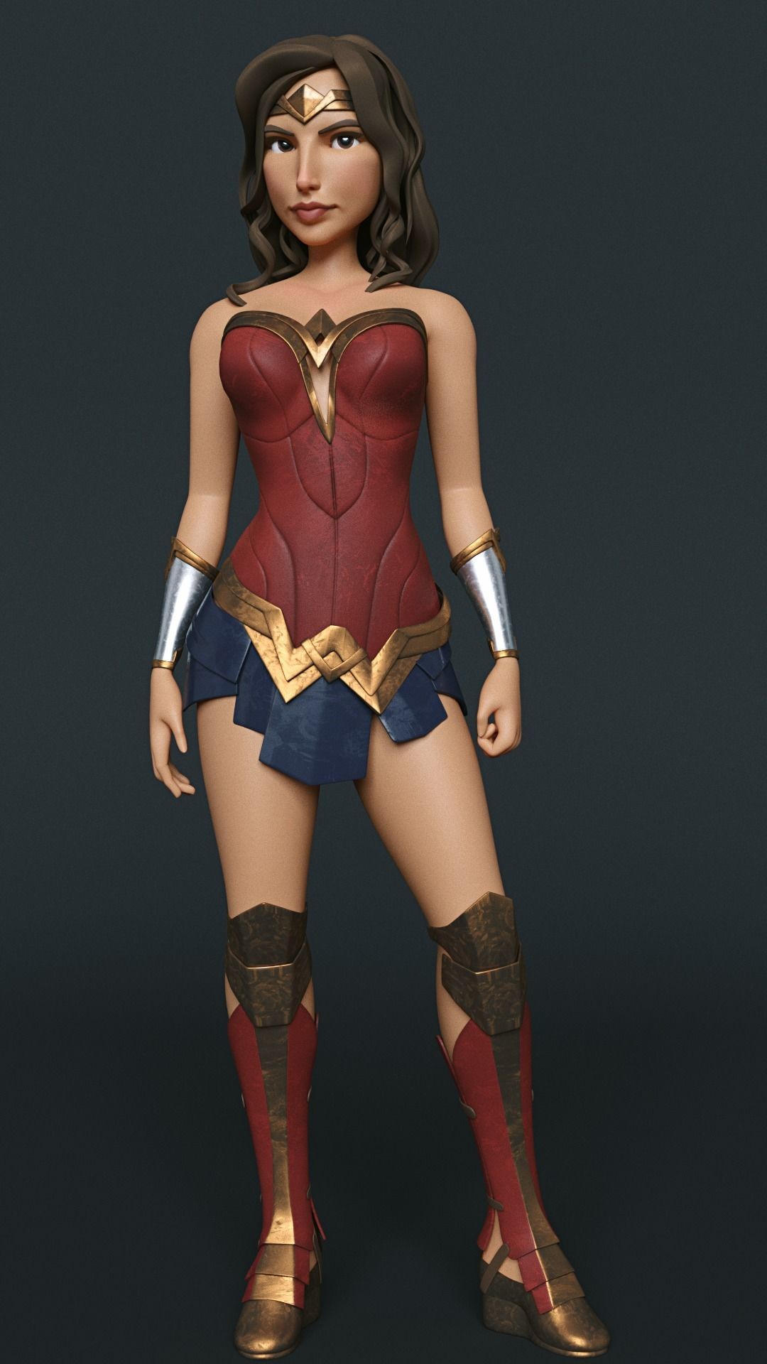 Wonder Woman cartoon model 3D model_9