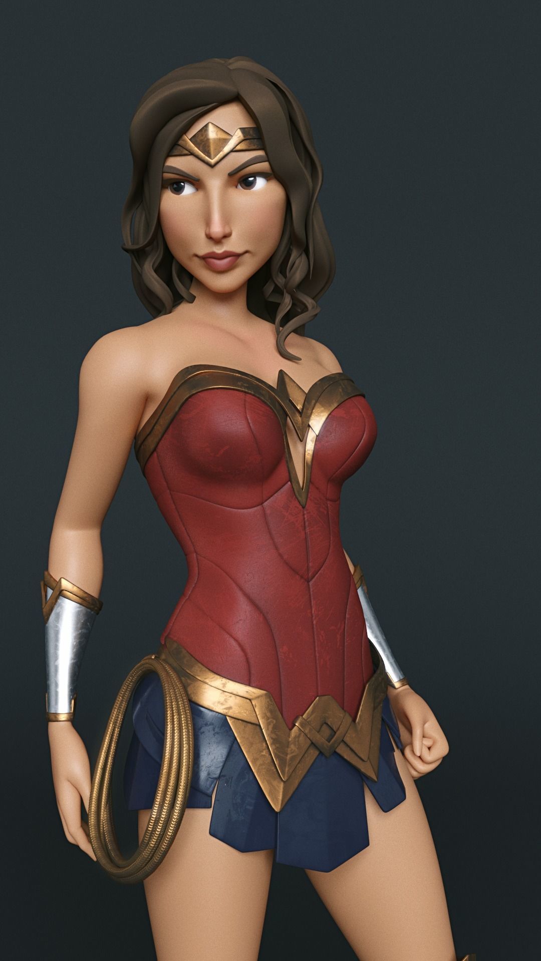 Wonder Woman cartoon model 3D model_7